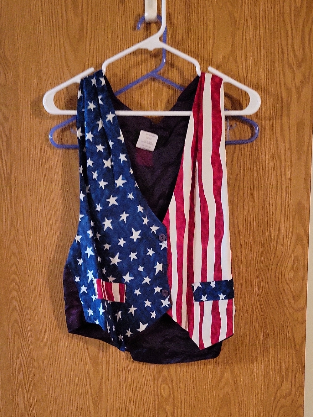 Kids Patriotic American Flag One-Piece Vest - Blue & Red